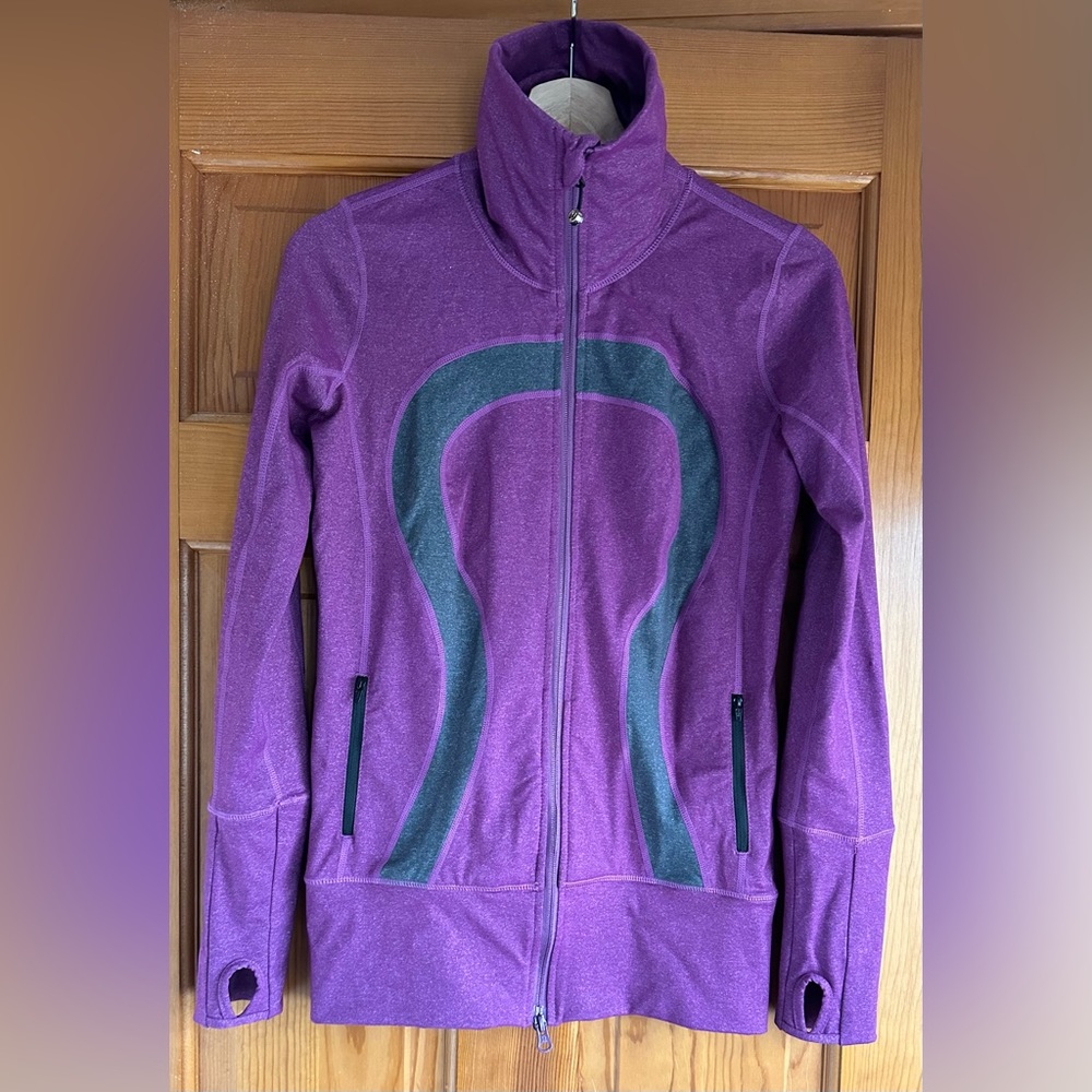Lululemon In Stride Jacket in Heathered Purple/ Gray Full Zip